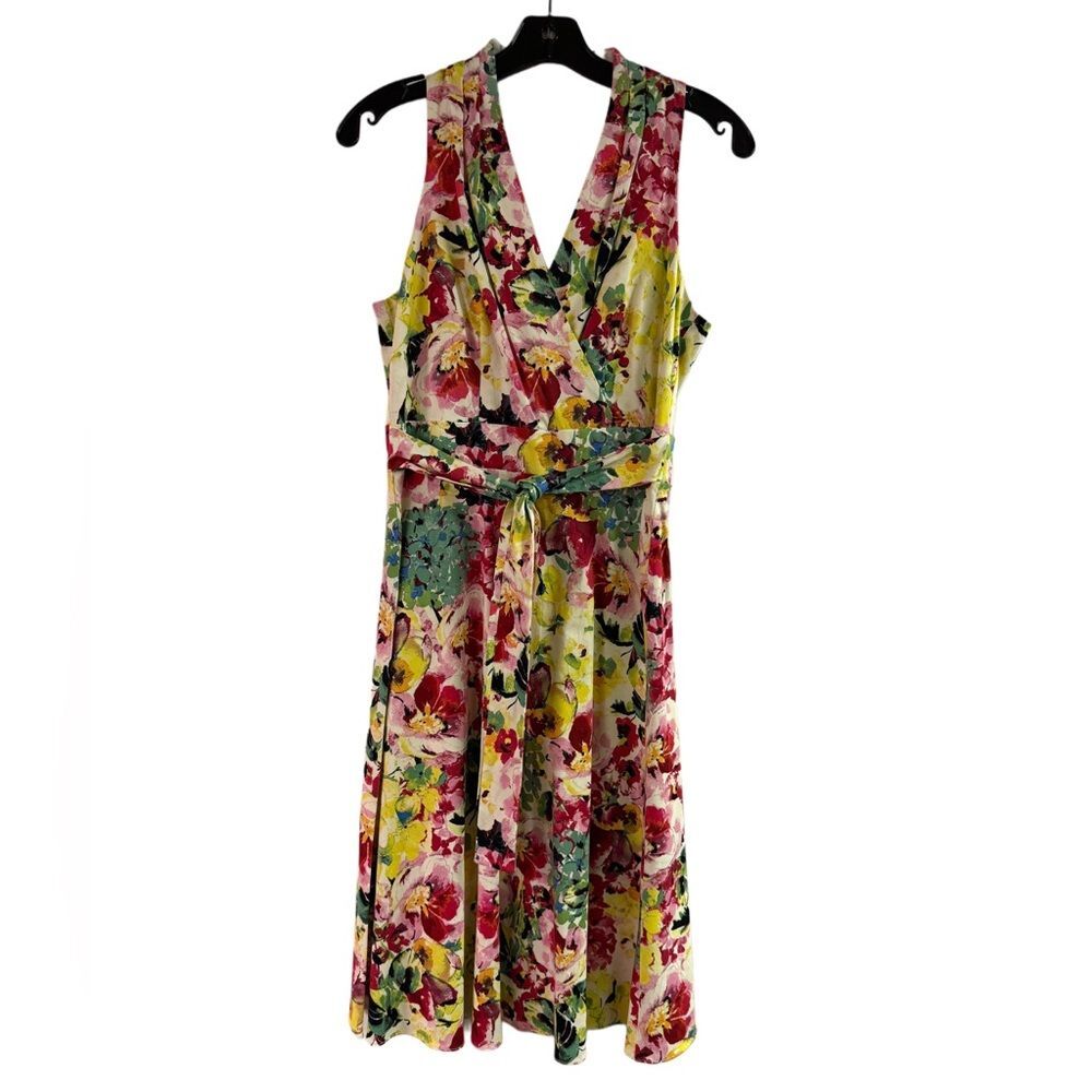 NWOT London Times Colorful Floral Dress Size 4
